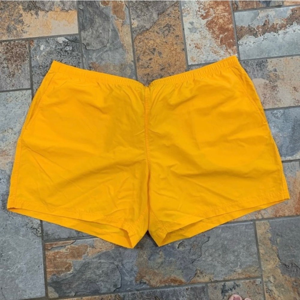 Duluth Trading Co. Yellow thin nylon shorts.